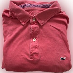Vineyard Vines light weight garment dyed L/S polo, XL, Jetty Red